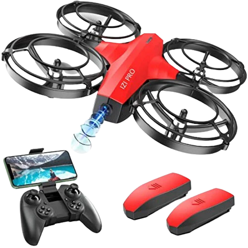 IZI PRO Nano Drone 720P HD Camera 2 Batteries with Battle Mode | One-Key Start, Altitude Hold | 360? Flip, Gesture Control | 10 Minutes Fly Time | Portable Mini RC Drone for Kids & Beginners (Red) - cambuy-lives IZI PRO Nano Drone 720P HD Camera 2 Batteries with Battle Mode | One-Key Start, Altitude Hold | 360? Flip, Gesture Control | 10 Minutes Fly Time | Portable Mini RC Drone for Kids & Beginners (Red) - cambuy-lives